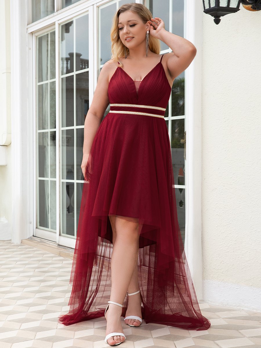 Elegant High-Low Tulle Bridesmaid Dress for Women