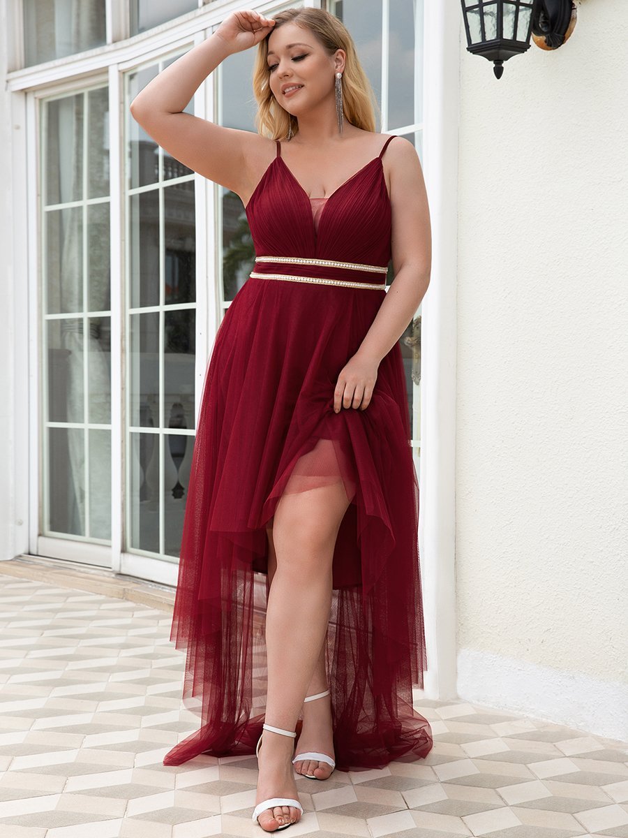 Elegant High-Low Tulle Bridesmaid Dress for Women