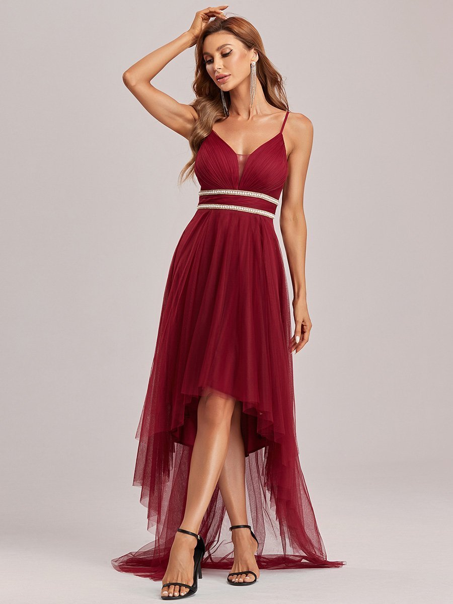 Elegant High-Low Tulle Bridesmaid Dress for Women