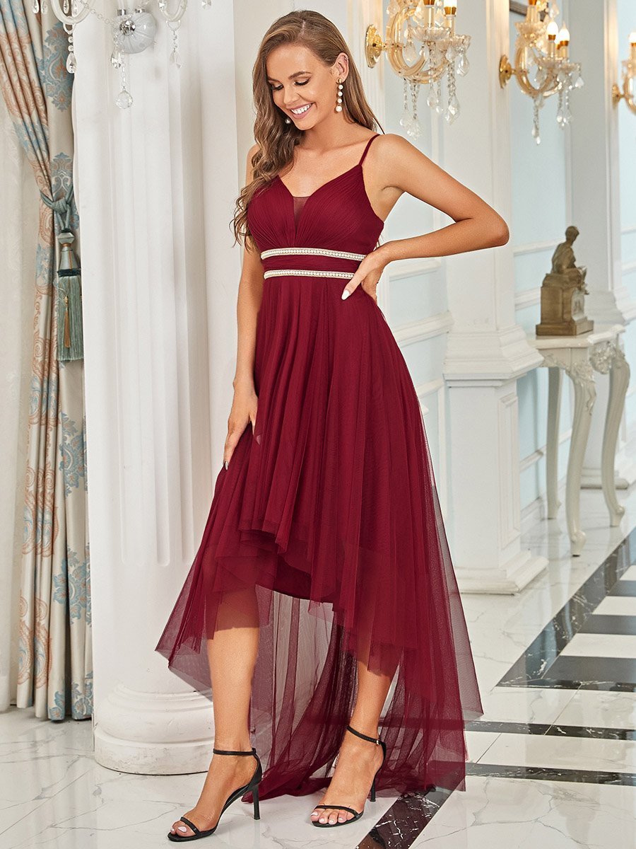 Elegant High-Low Tulle Bridesmaid Dress for Women