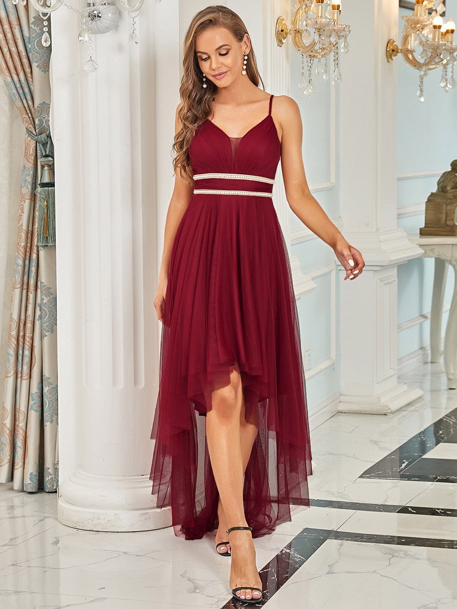 Elegant High-Low Tulle Bridesmaid Dress for Women