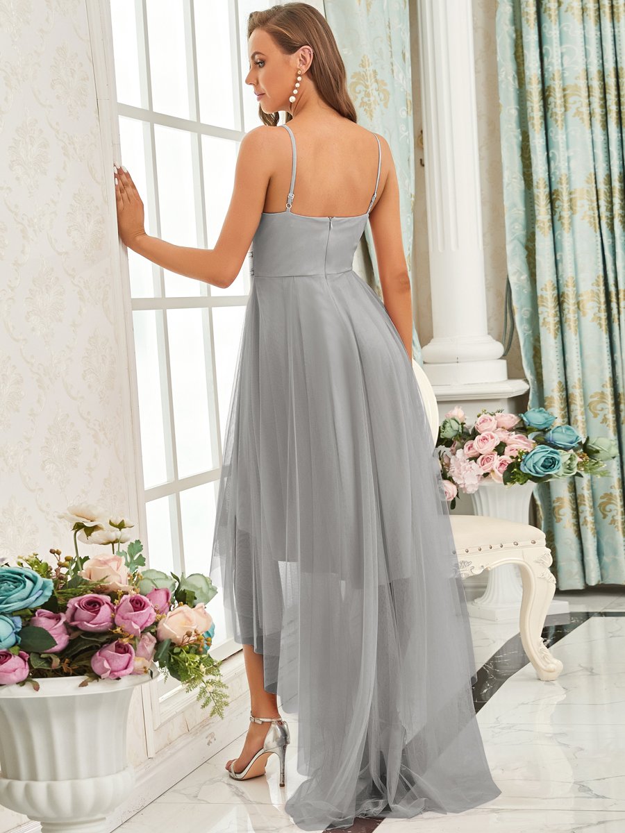 Elegant High-Low Tulle Bridesmaid Dress for Women