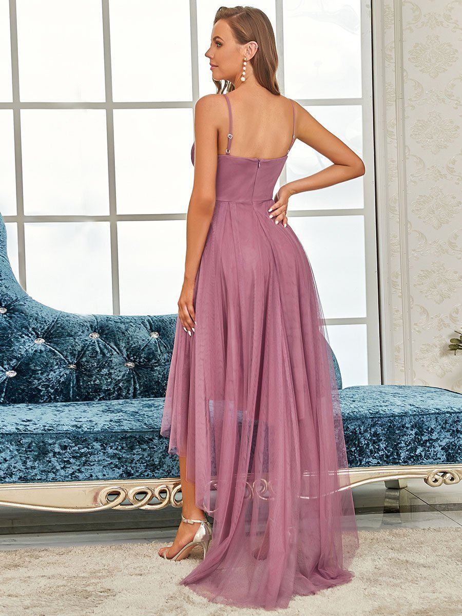 Elegant High-Low Tulle Bridesmaid Dress for Women