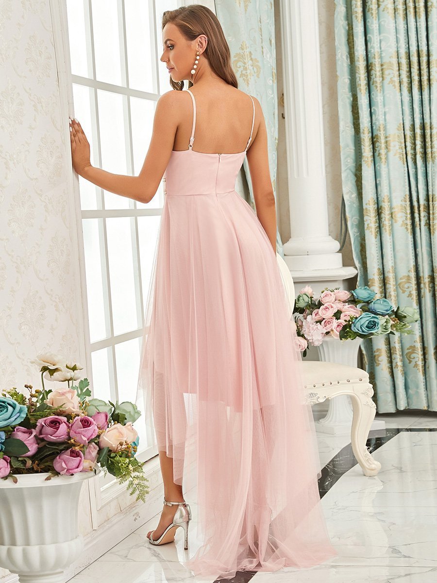 Elegant High-Low Tulle Bridesmaid Dress for Women