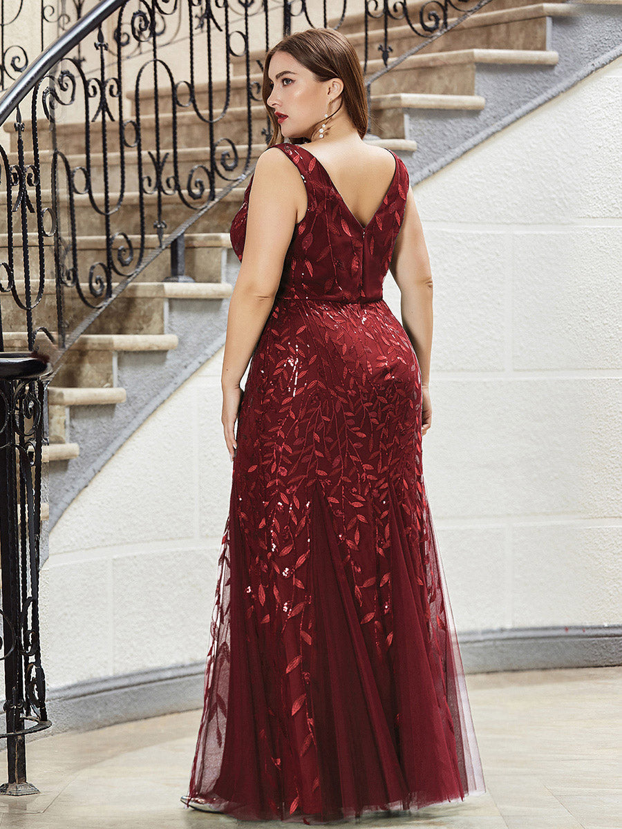 Sequin Fishtail Evening Gown for Plus Size Women