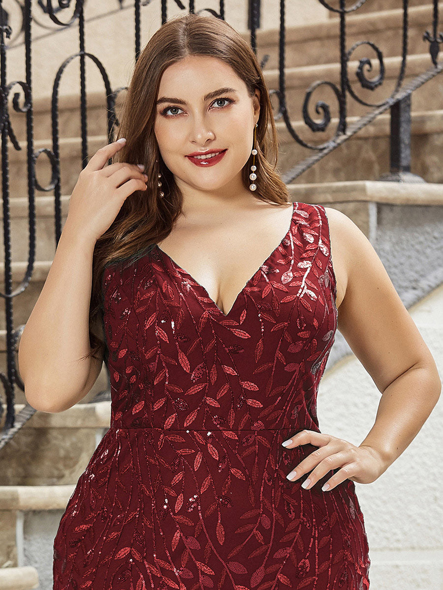 Sequin Fishtail Evening Gown for Plus Size Women