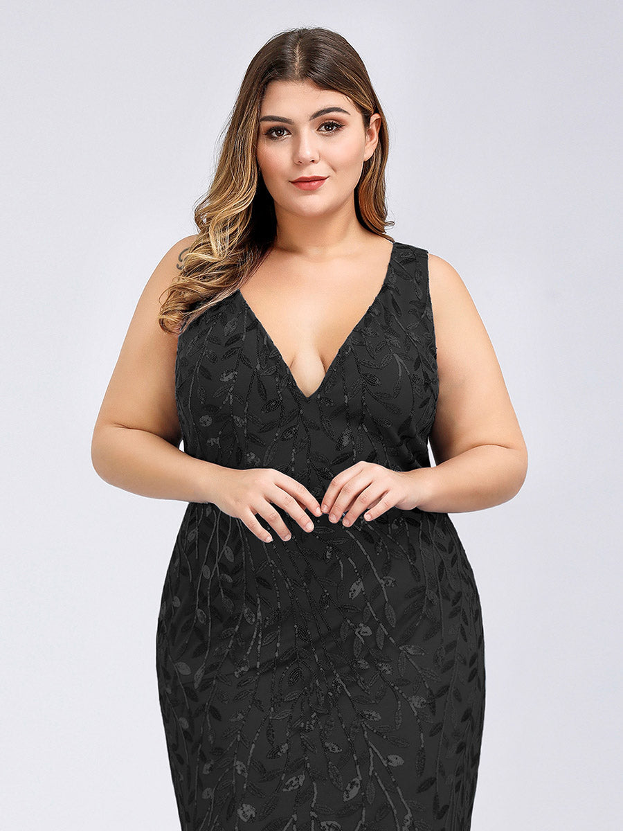 Sequin Fishtail Evening Gown for Plus Size Women