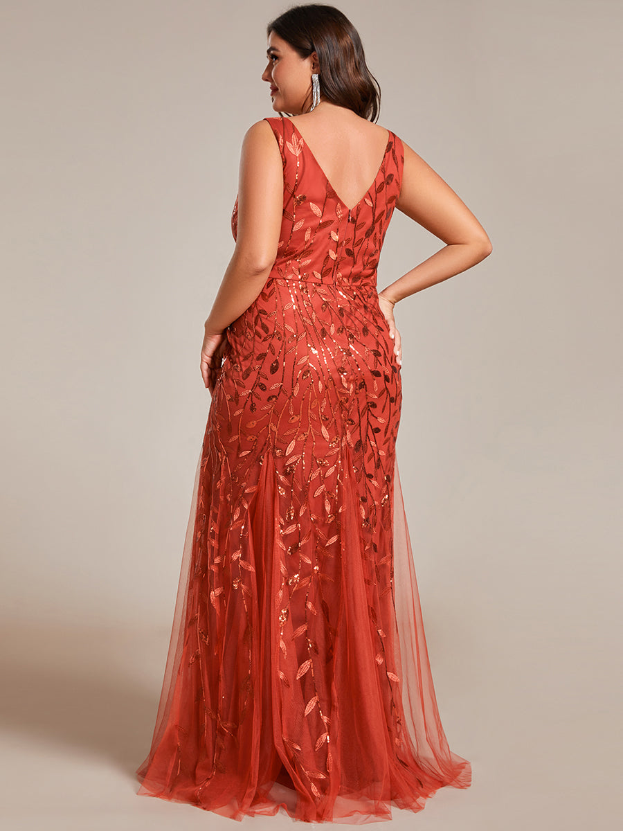 Sequin Fishtail Evening Gown for Plus Size Women