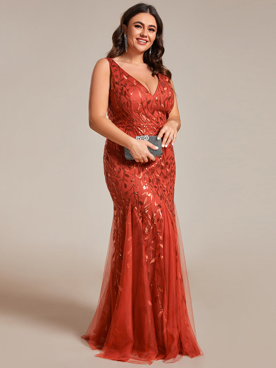 Sequin Fishtail Evening Gown for Plus Size Women