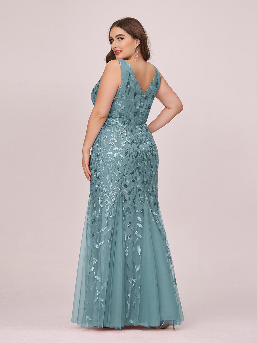 Sequin Fishtail Evening Gown for Plus Size Women