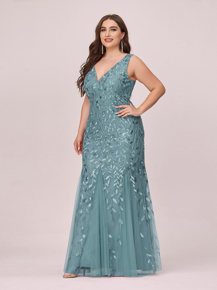 Sequin Fishtail Evening Gown for Plus Size Women