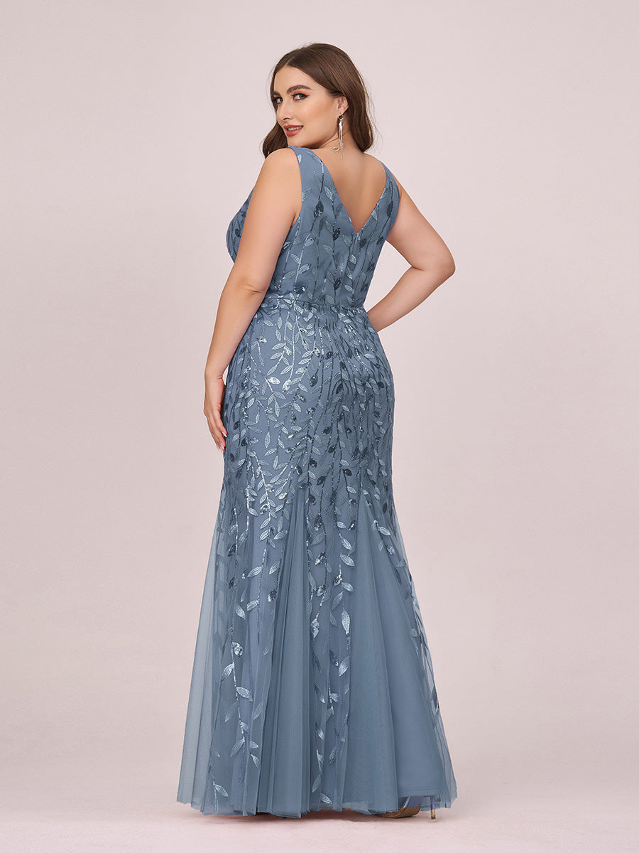 Sequin Fishtail Evening Gown for Plus Size Women