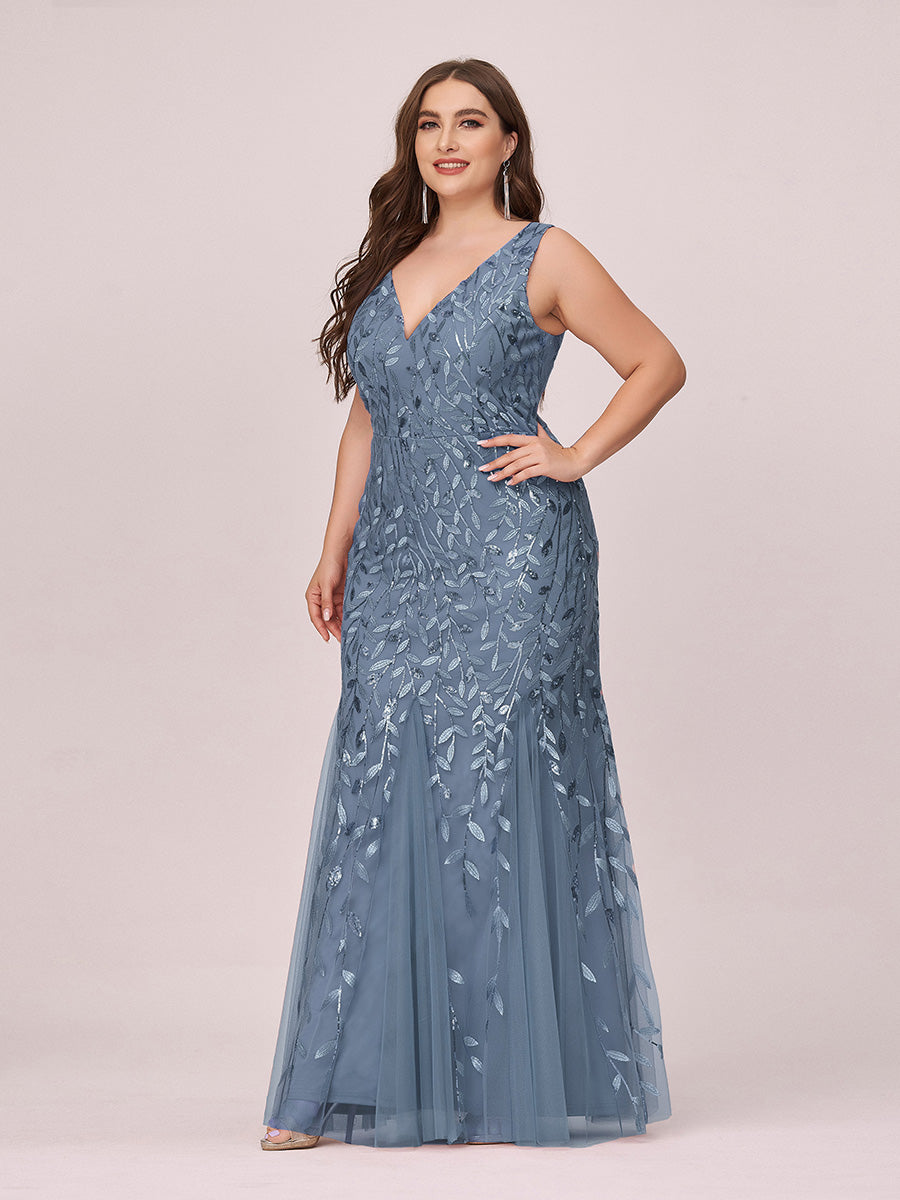 Sequin Fishtail Evening Gown for Plus Size Women