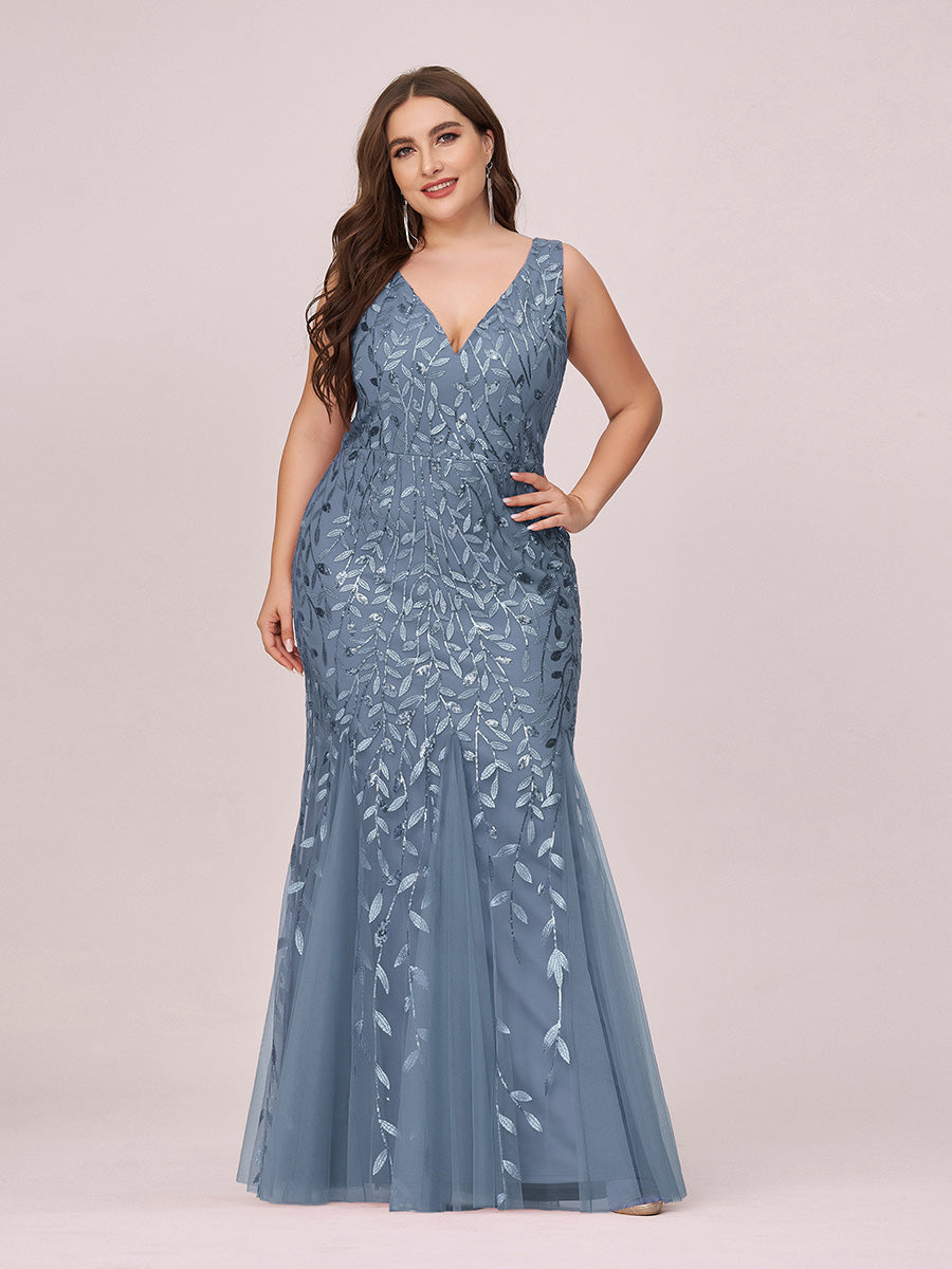 Sequin Fishtail Evening Gown for Plus Size Women