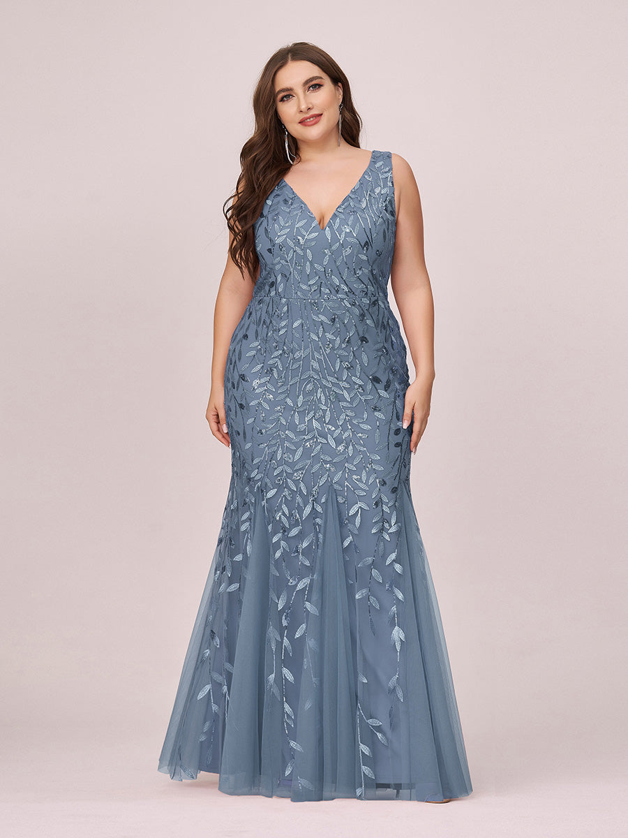 Sequin Fishtail Evening Gown for Plus Size Women