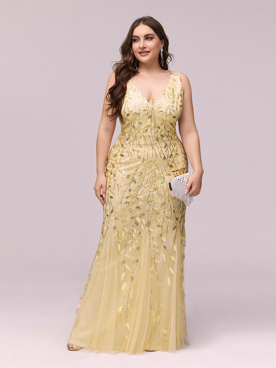 Sequin Fishtail Evening Gown for Plus Size Women