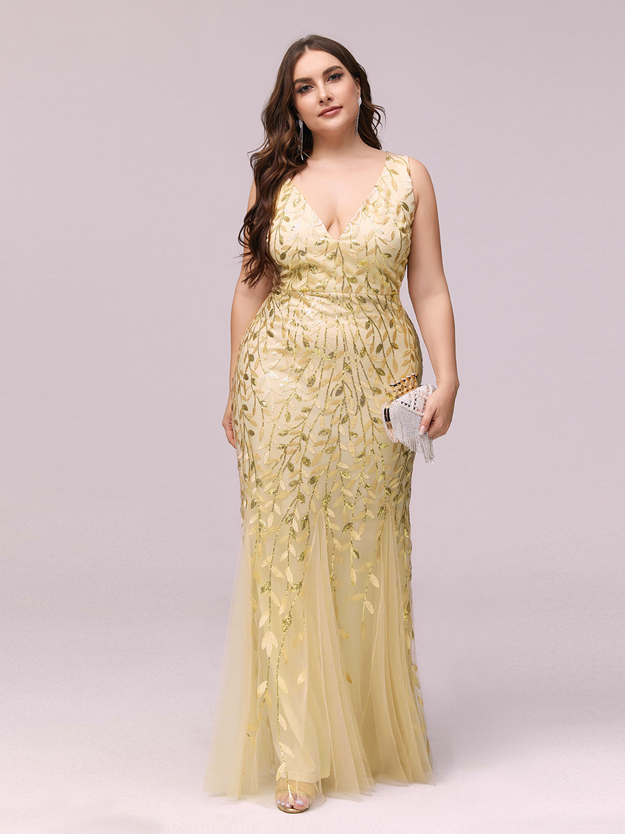 Sequin Fishtail Evening Gown for Plus Size Women