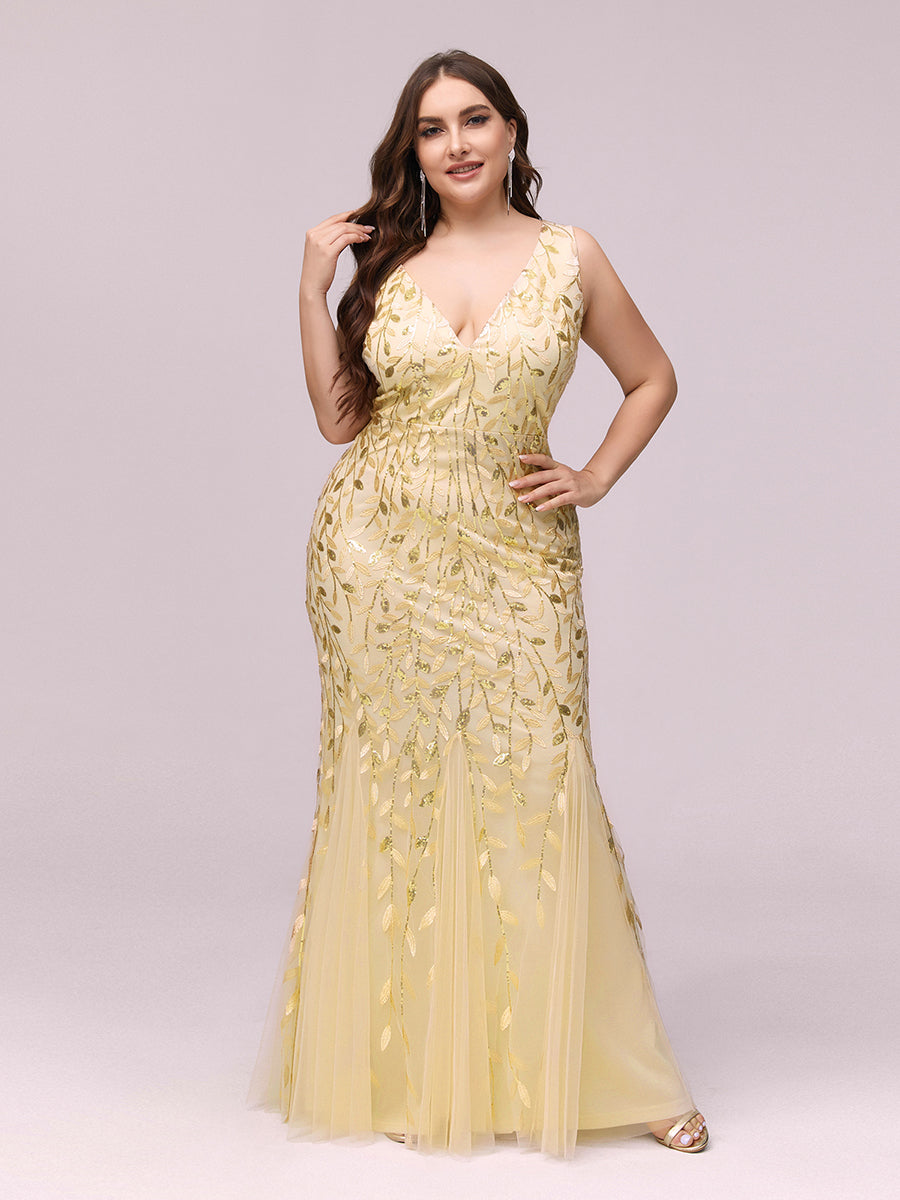 Sequin Fishtail Evening Gown for Plus Size Women