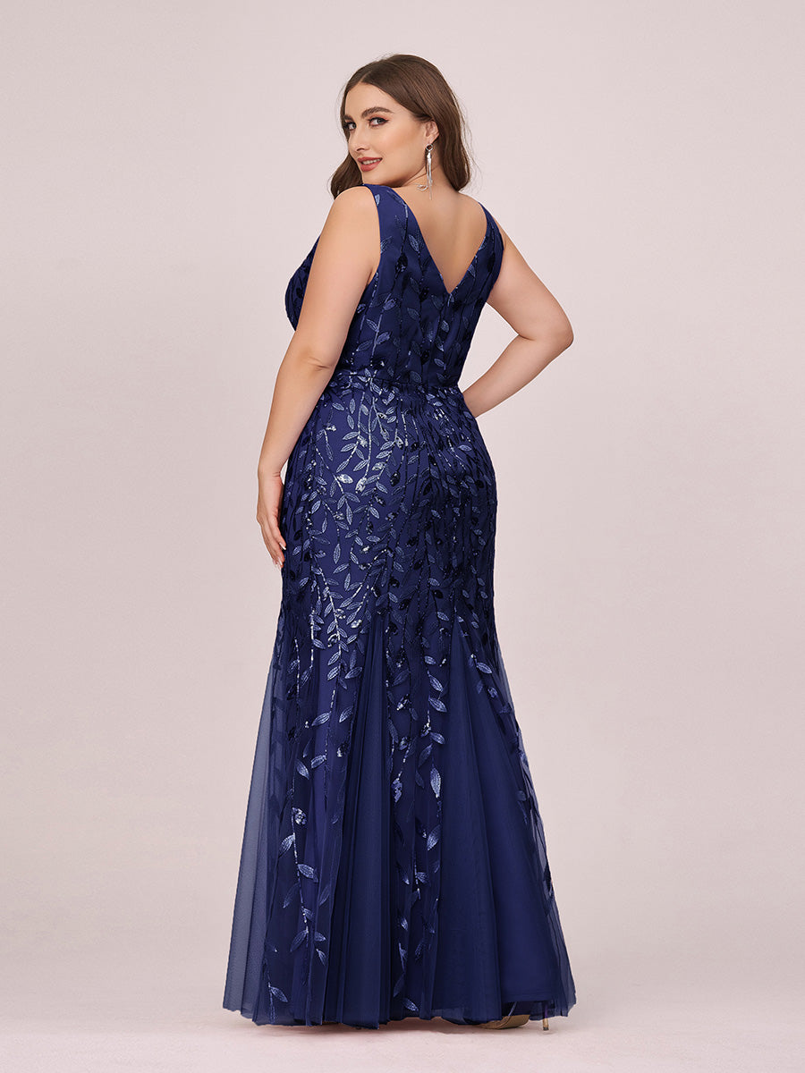 Sequin Fishtail Evening Gown for Plus Size Women