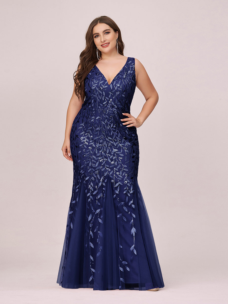 Sequin Fishtail Evening Gown for Plus Size Women