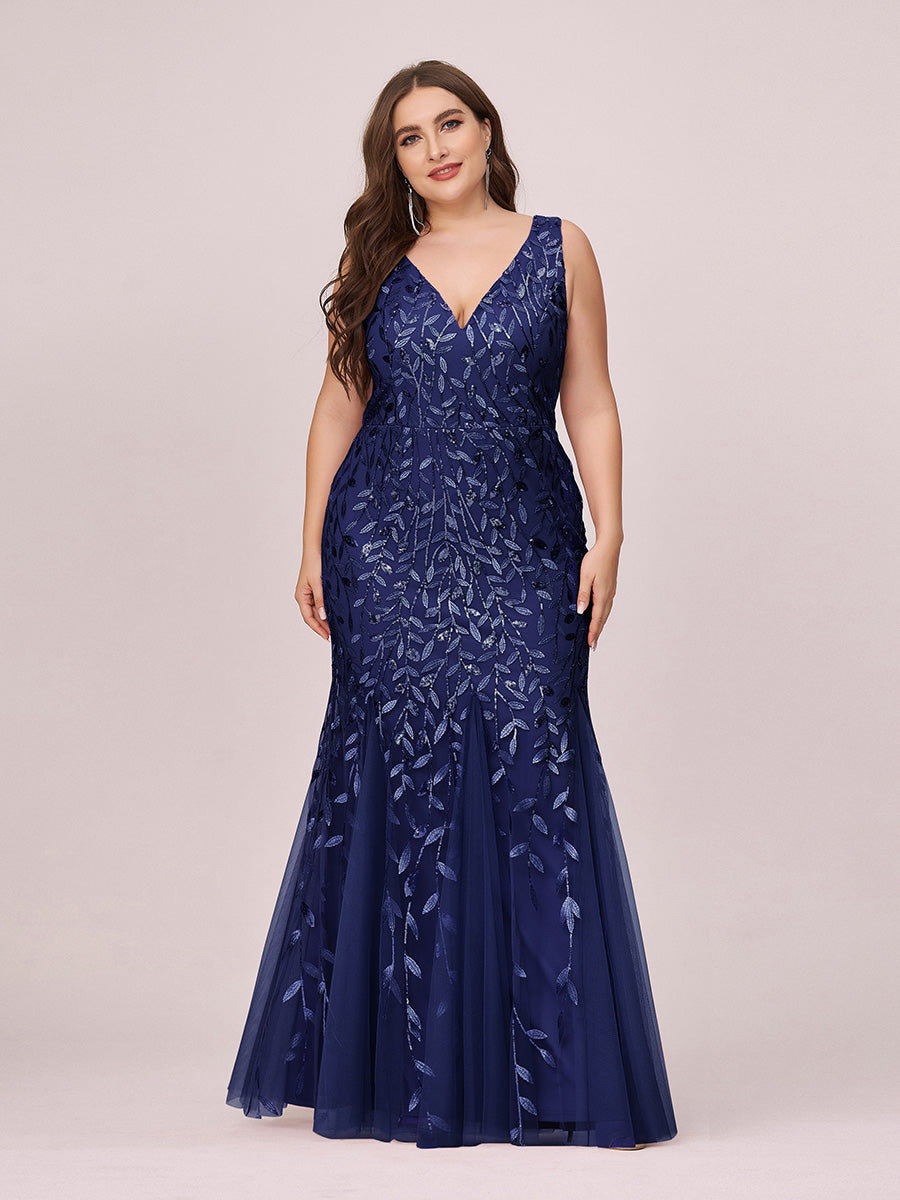 Sequin Fishtail Evening Gown for Plus Size Women