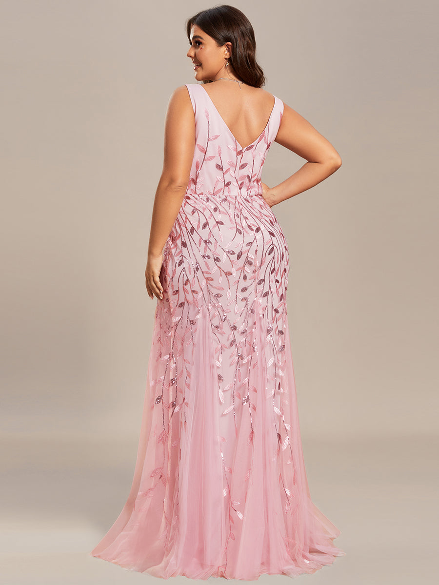 Sequin Fishtail Evening Gown for Plus Size Women