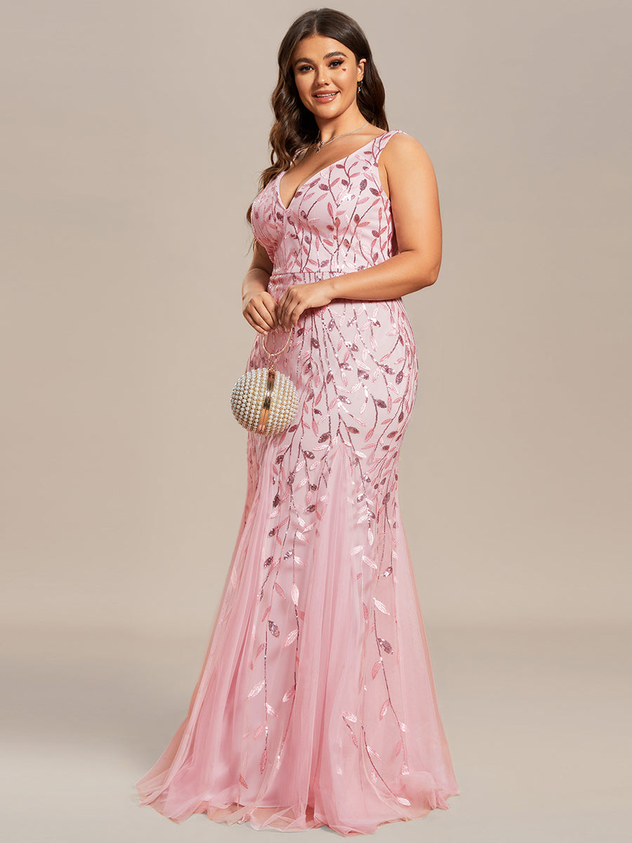 Sequin Fishtail Evening Gown for Plus Size Women