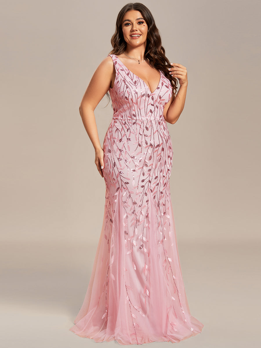 Sequin Fishtail Evening Gown for Plus Size Women