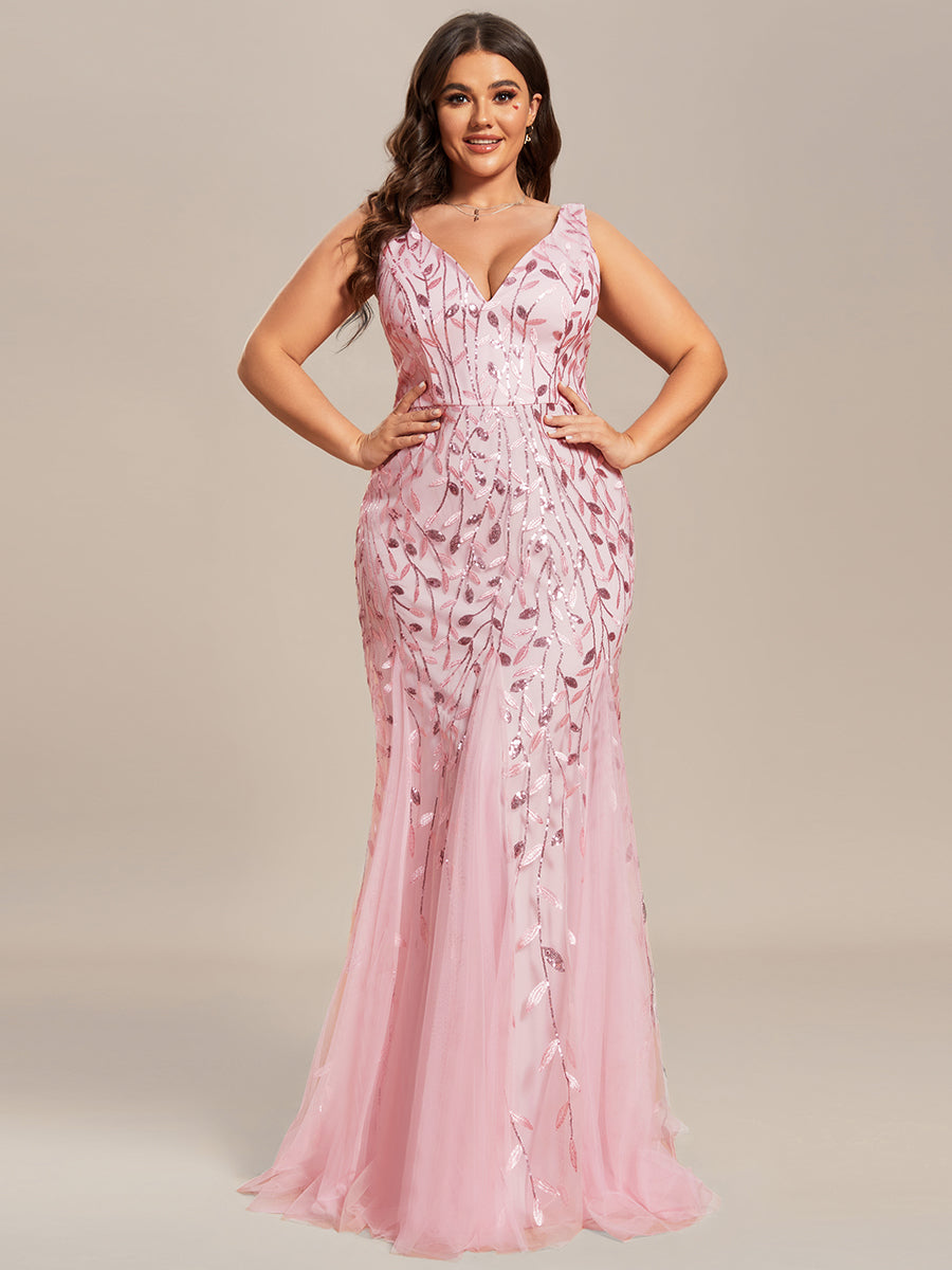 Sequin Fishtail Evening Gown for Plus Size Women