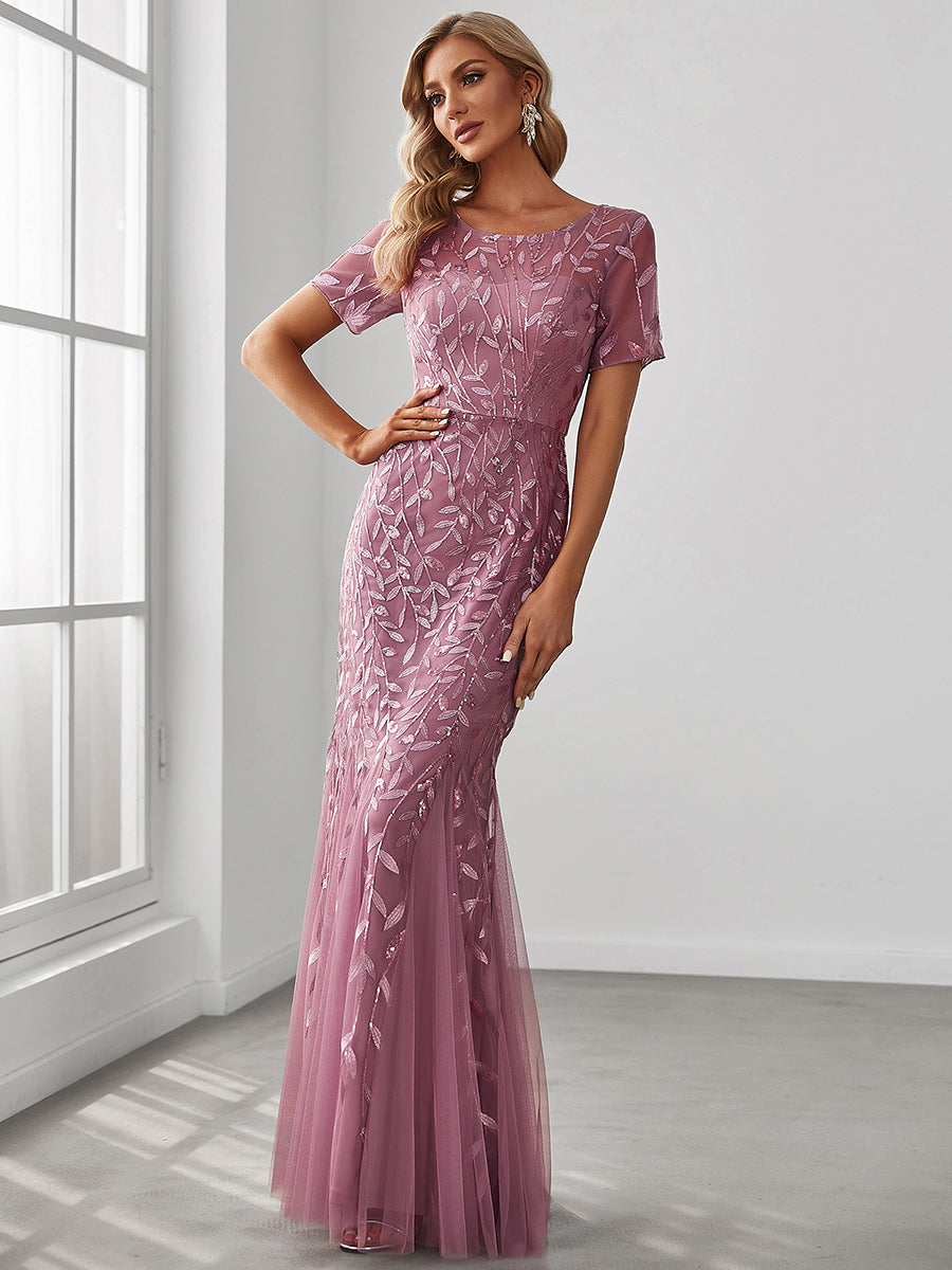 Women's Shimmering Sequin Mermaid Tulle Dress for Special Occasions